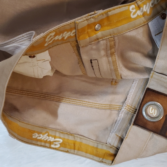 Vintage 90s Enyce Beige Brown Oiled Carpenter Jeans - Picture 7 of 10